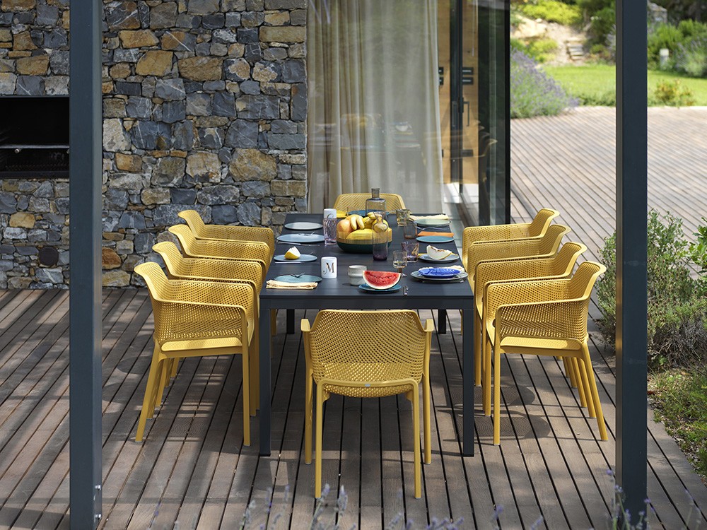Mesa fija de comedor exterior Río Aluminio de Nardi - 2