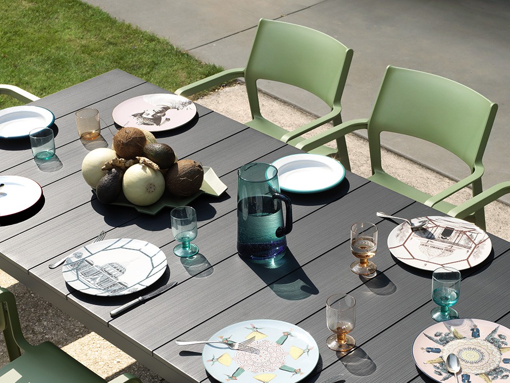 Mesa fija de comedor exterior Río Aluminio de Nardi - 16