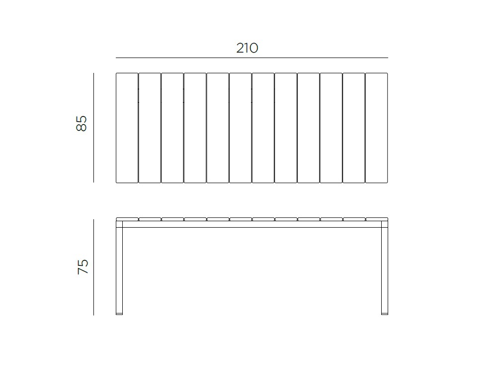 Mesa fija de comedor exterior Río Aluminio de Nardi - 5