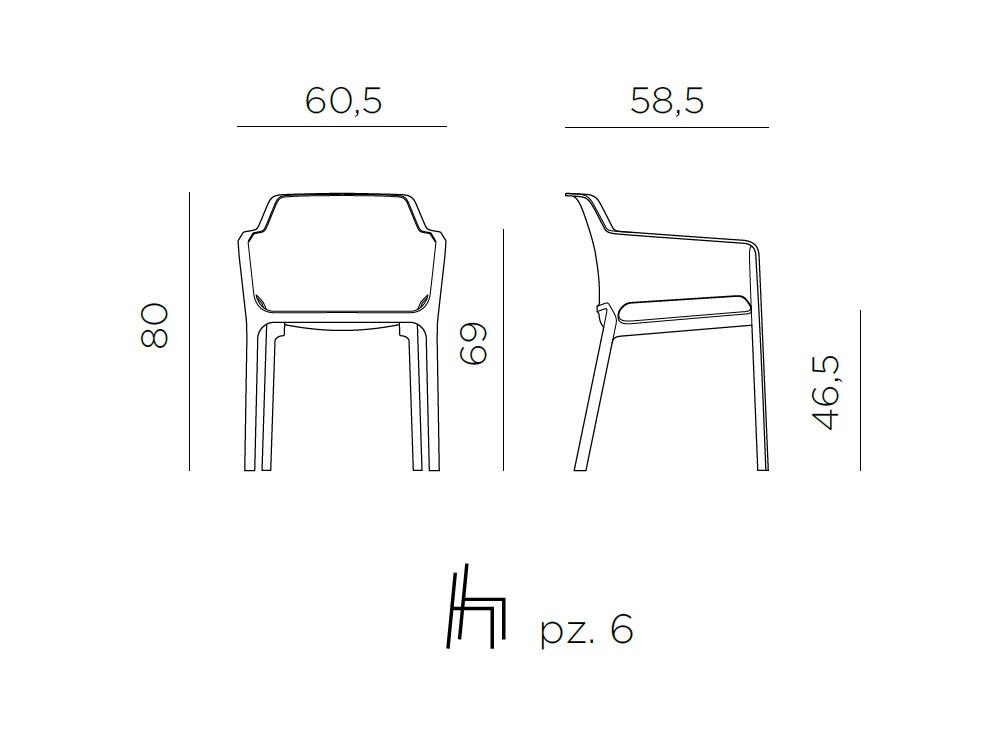 Silla de comedor exterior Net de Nardi - 22