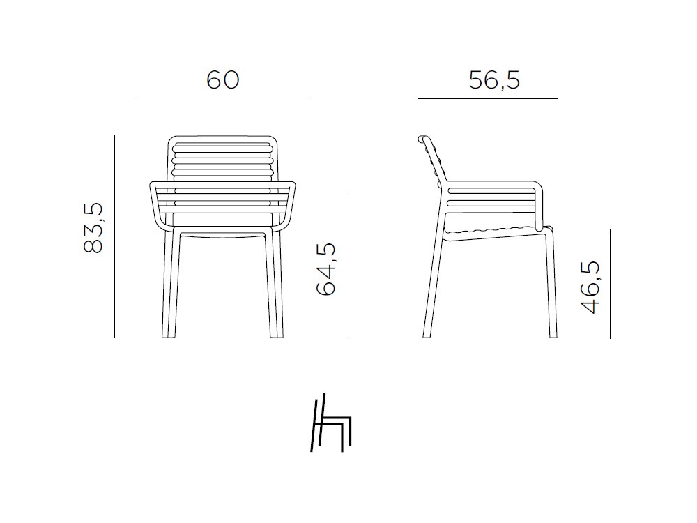 Sillón de comedor apilable de polipropileno Doga de Nardi - 11