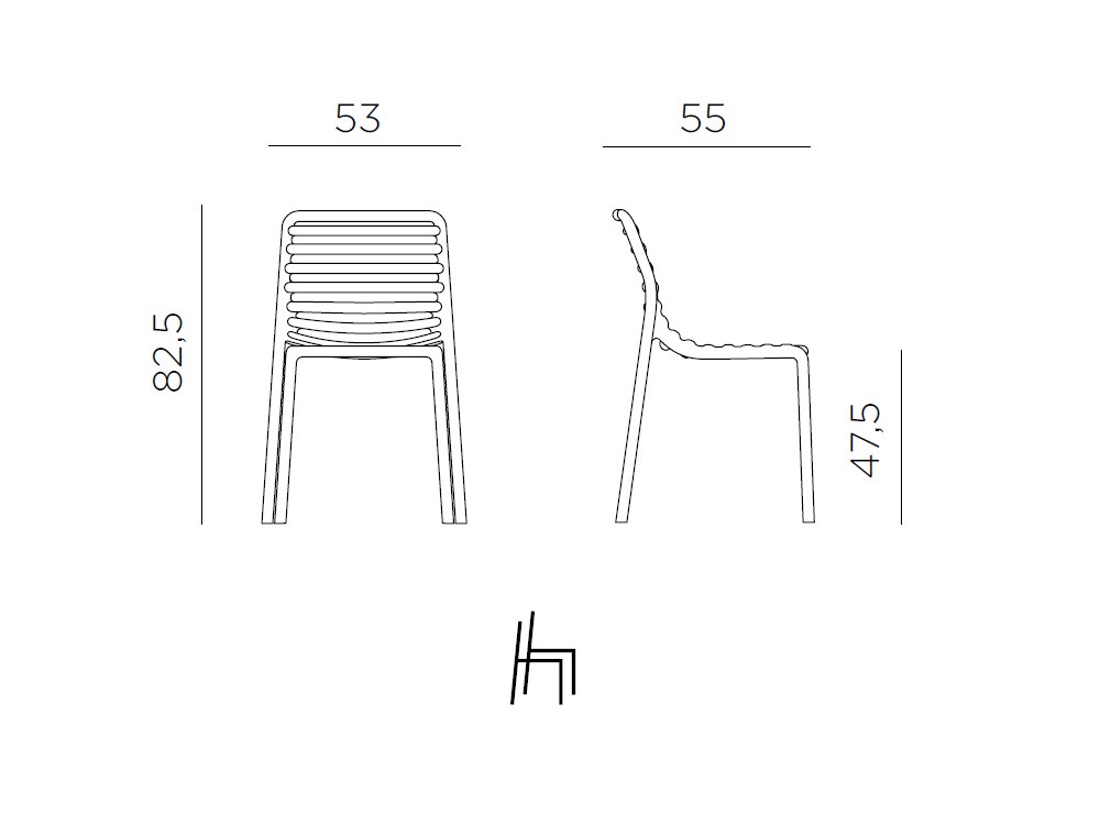 Silla apilable para comedor exterior de polipropileno Doga de Nardi - 10