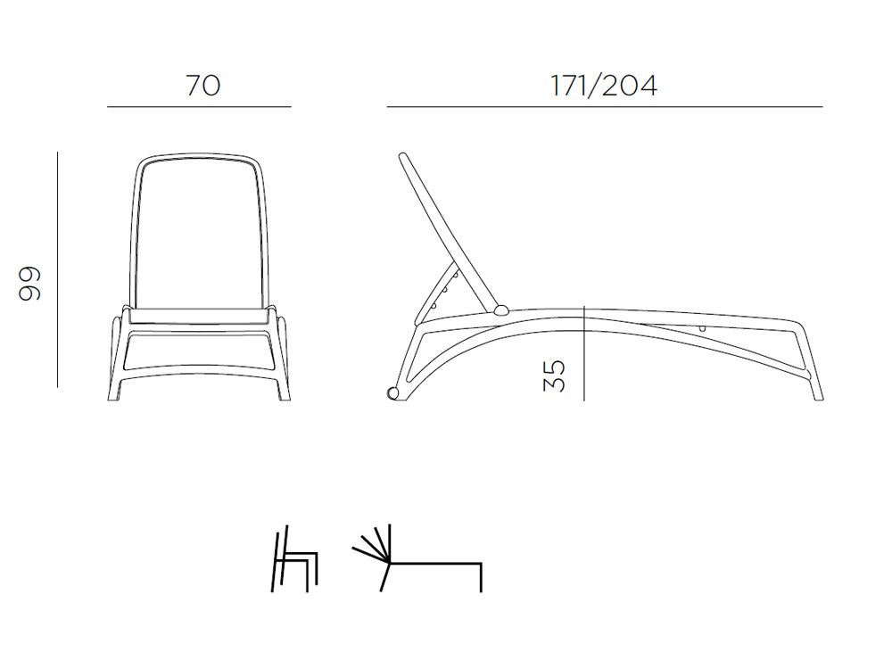 Tumbona reclinable de polipropileno Atlantico de Nardi - 14