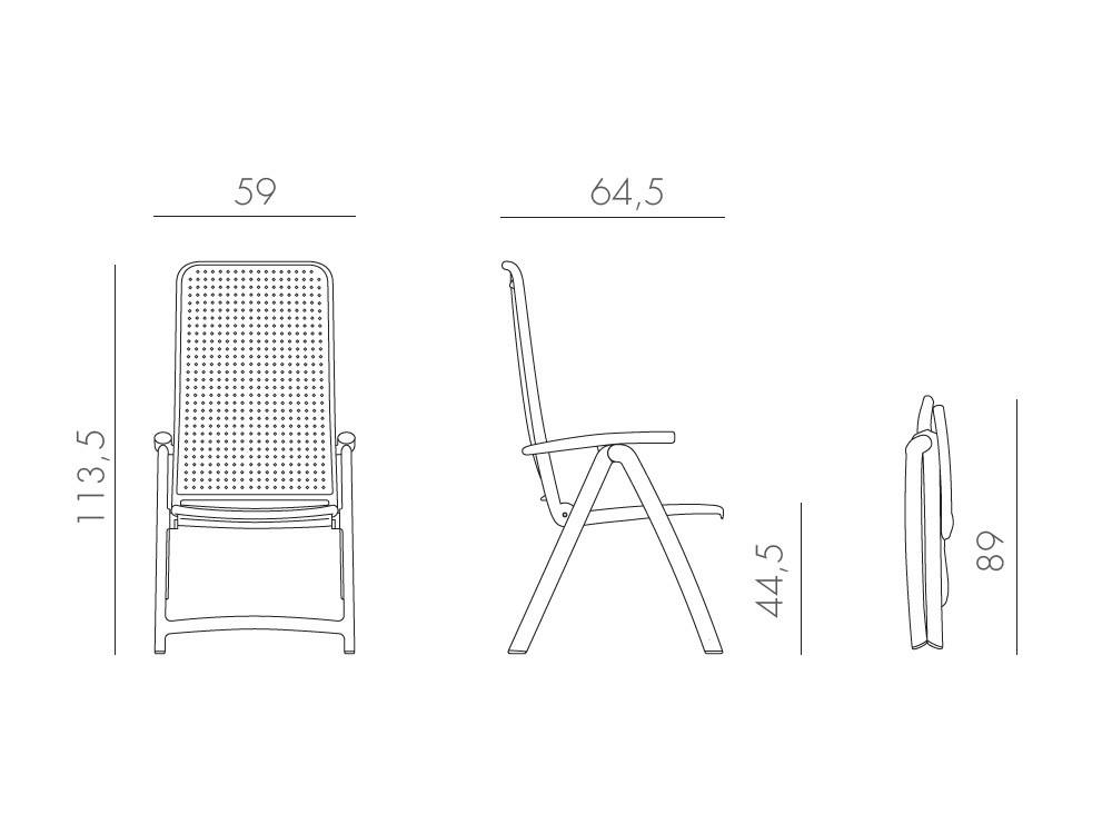 Sillón reclinable y plegable de polipropileno Darsena de Nardi - 13