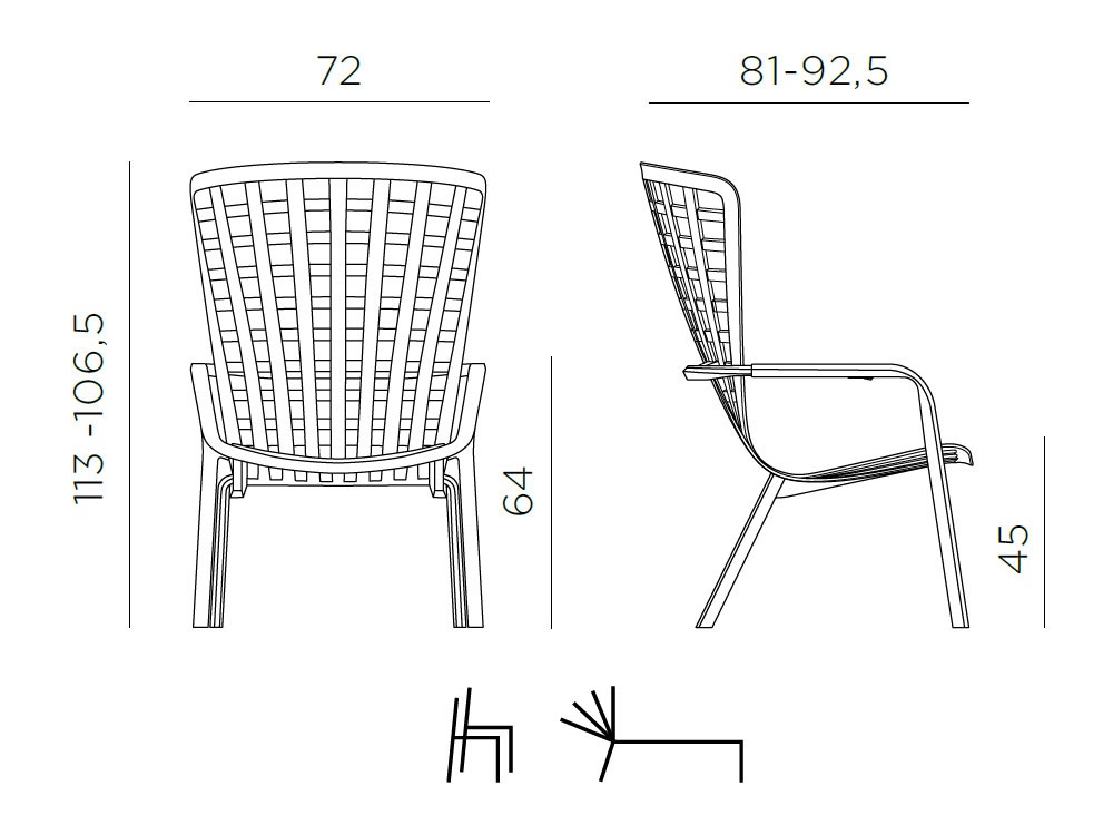 Sillón relax o mecedora de polipropileno Folio de Nardi - 23