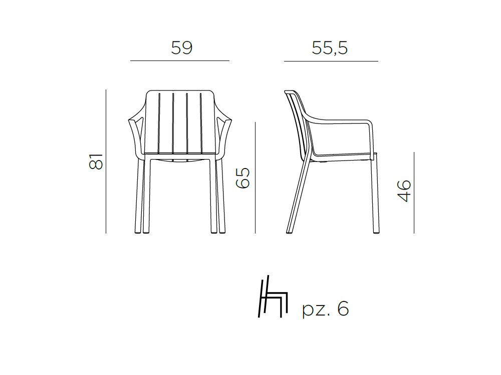 Sillón de comedor apilable de polipropileno Tiberina de Nardi - 8