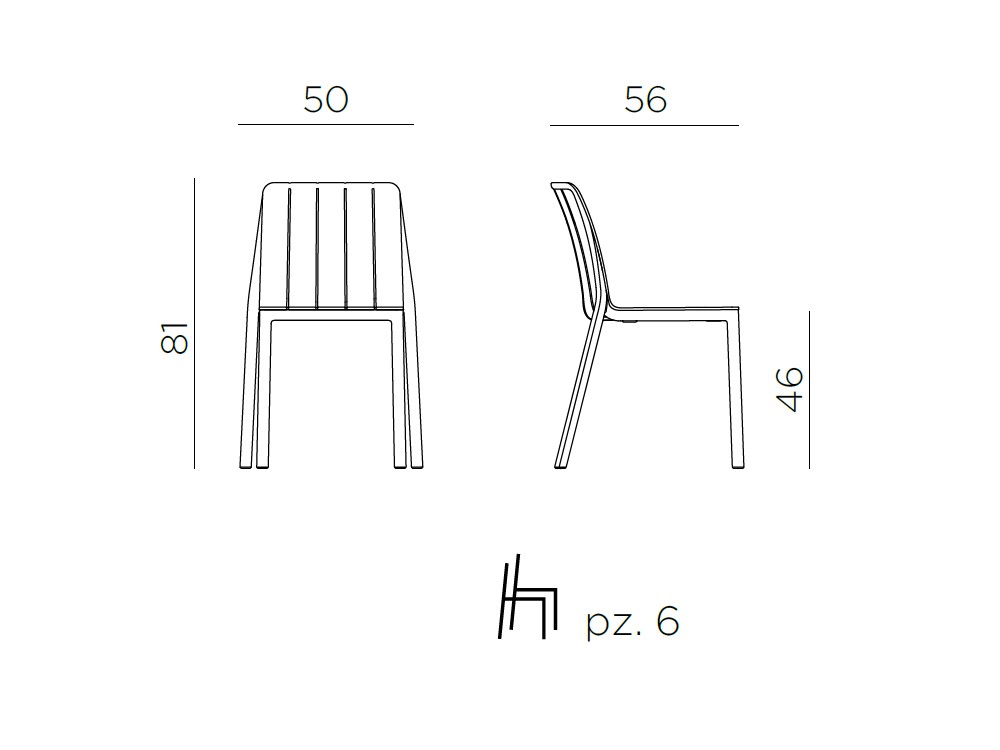 Silla apilable de polipropileno Tiberina de Nardi - 6