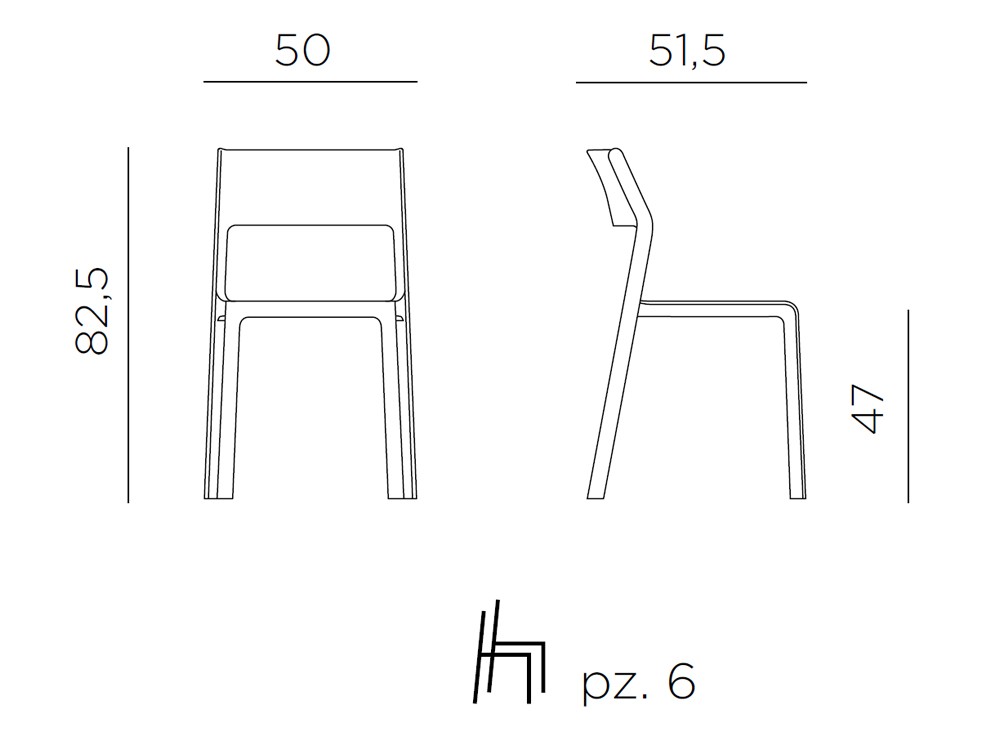 Silla apilable de polipropileno Trill de Nardi - 7