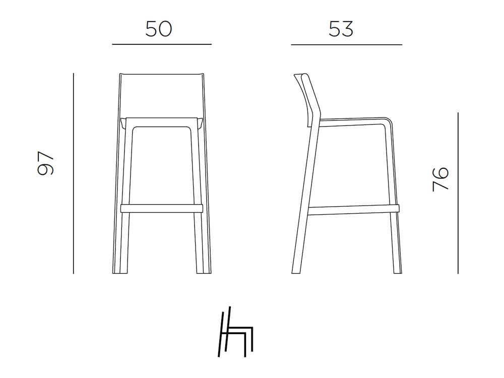 Taburete apilable de polipropileno Trill de Nardi - 14