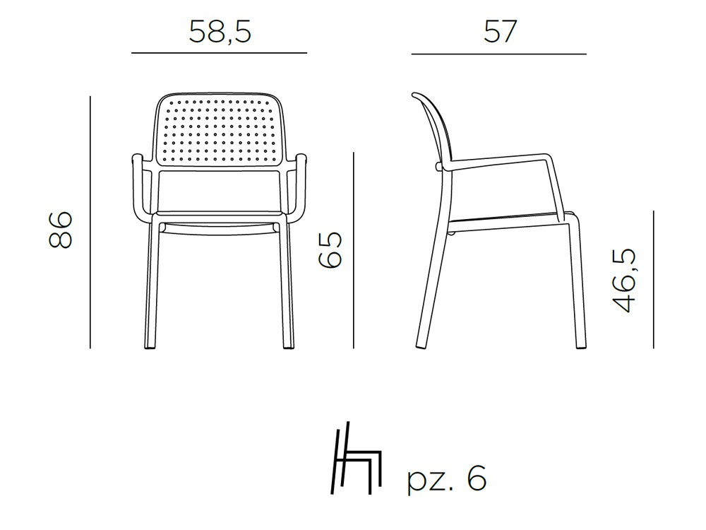 Silla apilable de polipropileno Bora de Nardi - 7