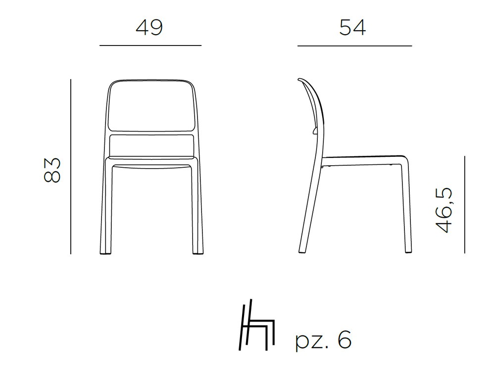 Silla apilable de polipropileno Riva de Nardi - 5