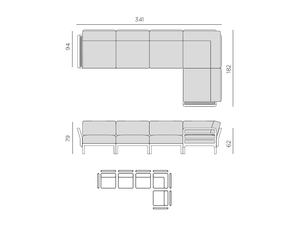 Sofá modular esquina para exterior Máximo de Nardi - 6