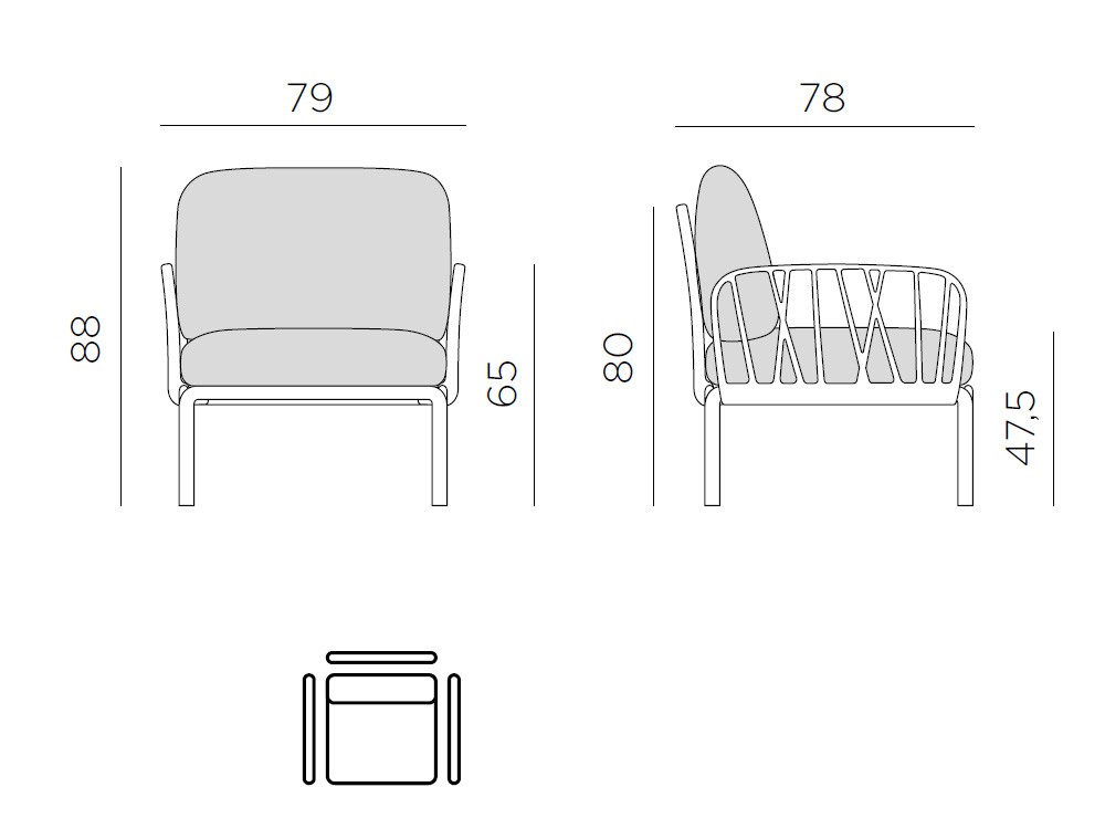 Sillón para salón exterior de polipropileno  Komodo de Nardi - 13