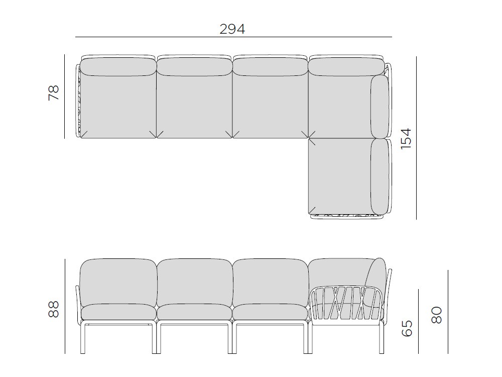 Sofá modular esquina de polipropileno para salón exterior Komodo de Nardi - 13