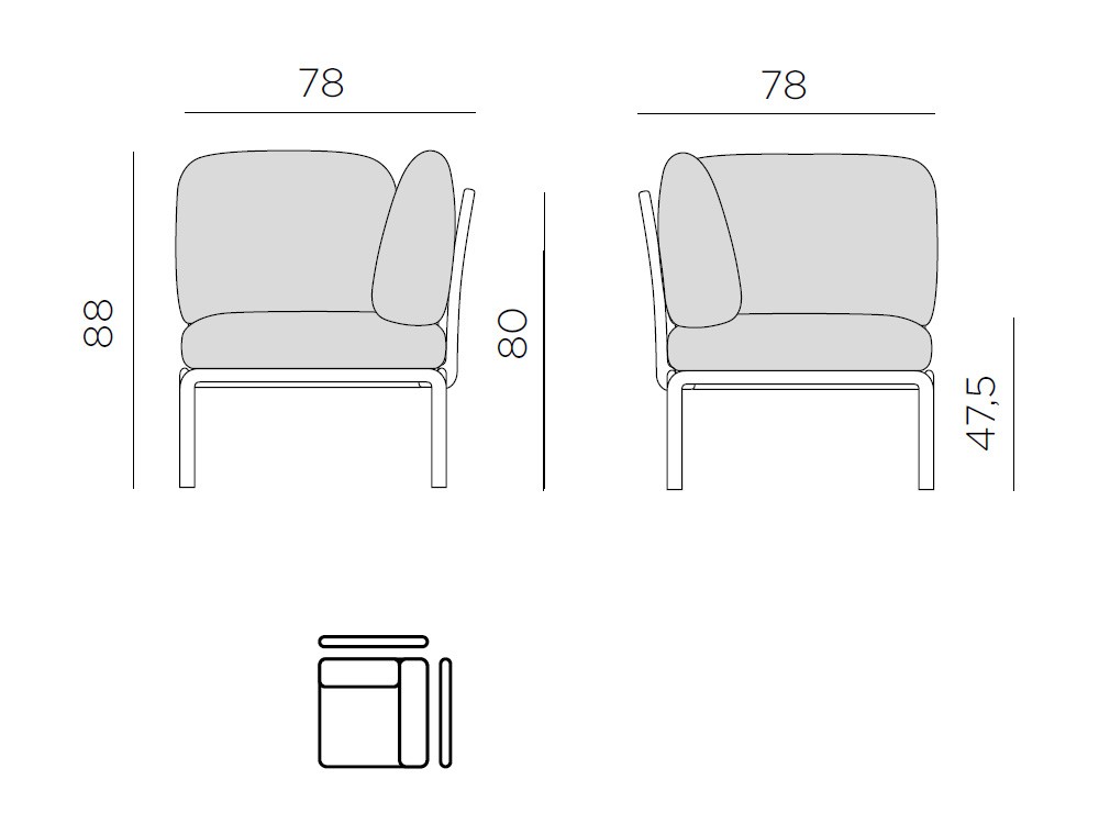 Sofá modular esquina de polipropileno para salón exterior Komodo de Nardi - 15