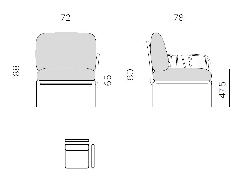 Sofá modular esquina de polipropileno para salón exterior Komodo de Nardi - 16