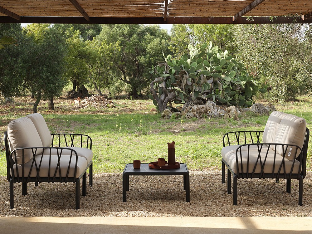 Mesa de centro de polipropileno con opción de sobre de cristal para terraza o jardín Komodo de Nardi - 1