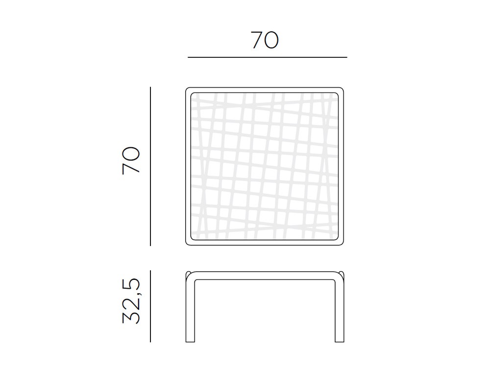 Mesa de centro de polipropileno con opción de sobre de cristal para terraza o jardín Komodo de Nardi - 10