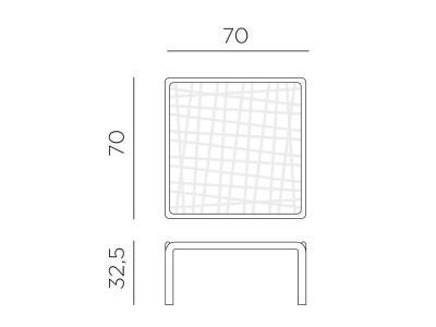 Mesa de centro de polipropileno con opción de sobre de cristal para terraza o jardín Komodo de Nardi - 10