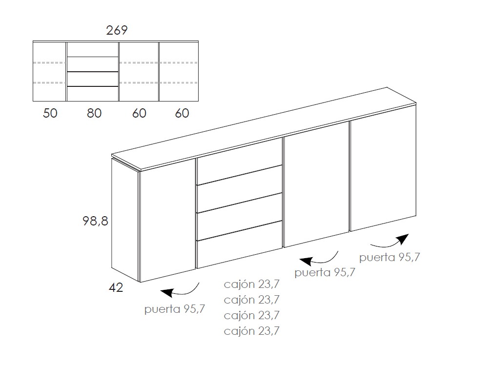 Aparador Muss 04 de Tegar Mobel - 10