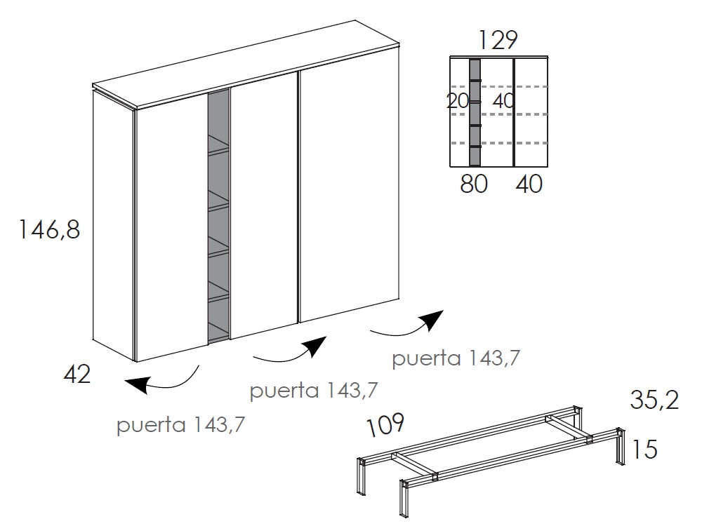 Aparador alto Muss 04B de Tegar Mobel - 9