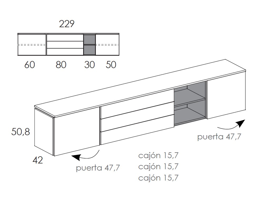 Composición de salón con vitrina Muss 07 de Tegar Mobel - 3