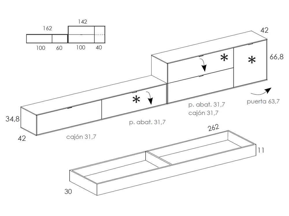 Mueble para televisión Natur 05 de Tegar Mobel - 14