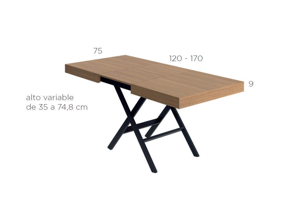 Mesa de centro convertible en mesa de comedor con Motor de Tegar Mobel - 16