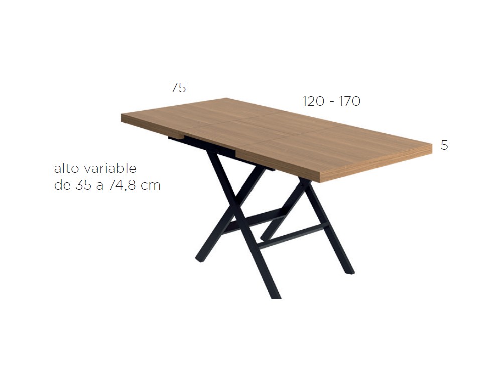 Mesa de centro convertible en mesa de comedor con Motor de Tegar Mobel - 14