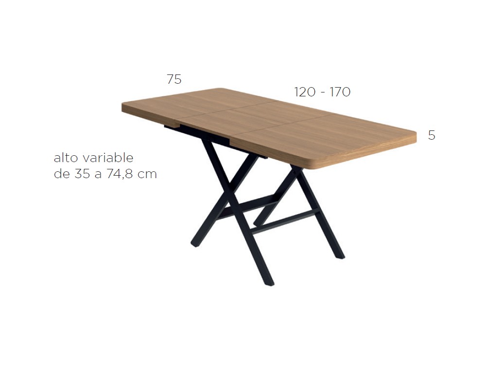 Mesa de centro convertible en mesa de comedor con Motor de Tegar Mobel - 15