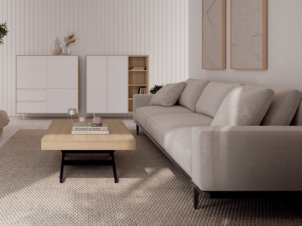 Mesa de centro convertible en mesa de comedor con Motor de Tegar Mobel - 3