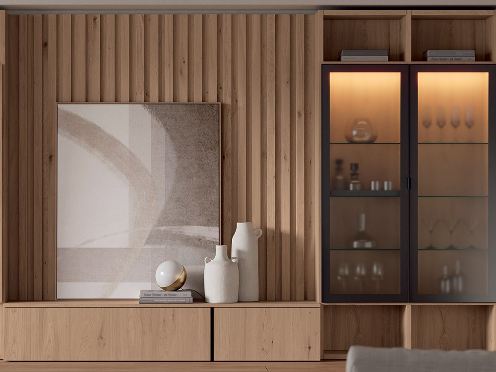 Librería para salón con panel alistonado 01 de Tegar Mobel - 2