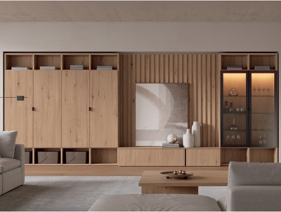 Librería para salón con panel alistonado 01 de Tegar Mobel - 1