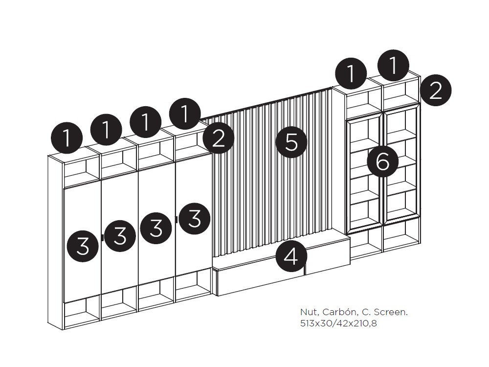 Librería para salón con panel alistonado 01 de Tegar Mobel - 4