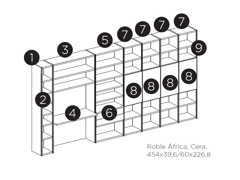 Librería para salón con escritorio 02 de Tegar Mobel - 3