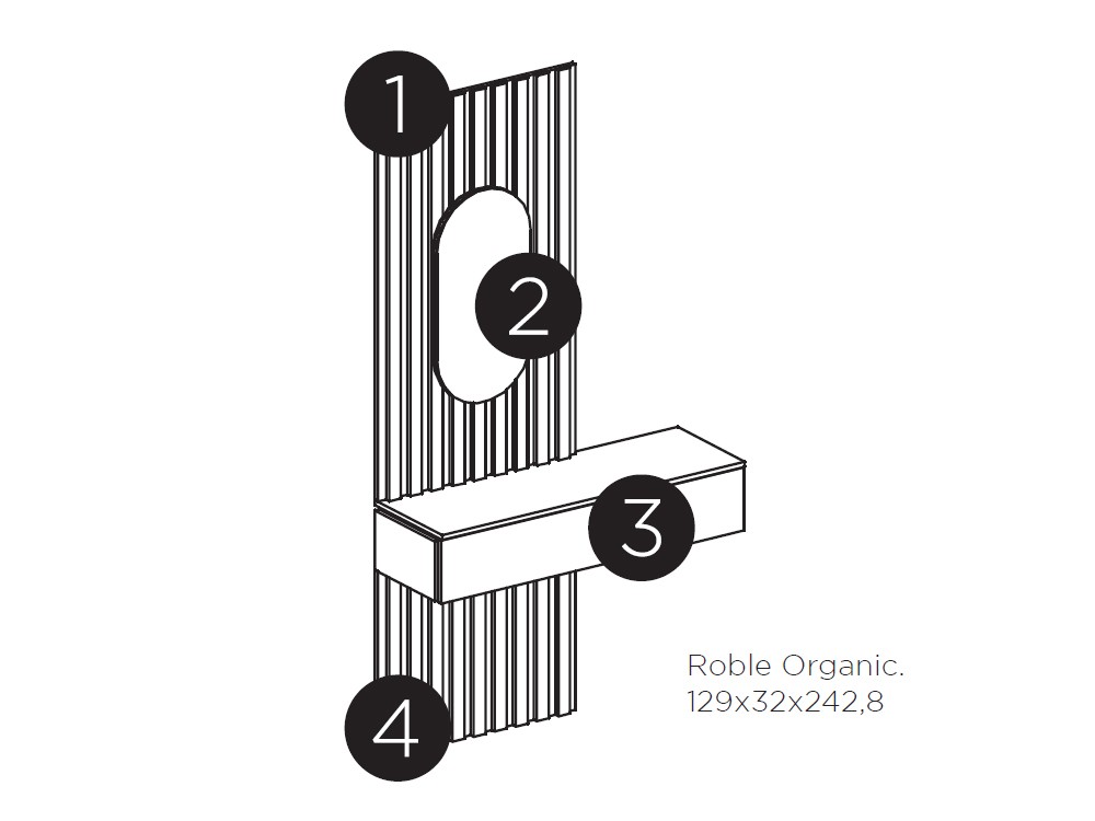 Mueble recibidor con panel Muss 01 de Tegar Mobel - 3
