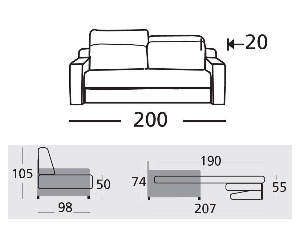 Sofá Cama Roma de Zardá - 5
