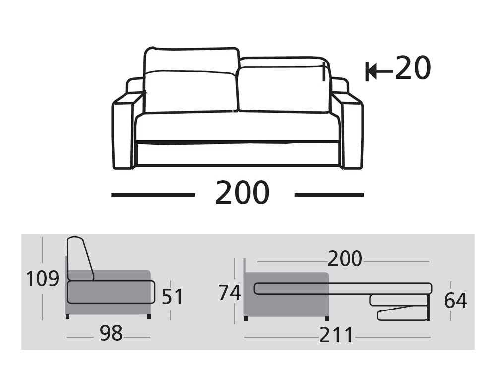 Sofá Cama Roma de Zardá - 6