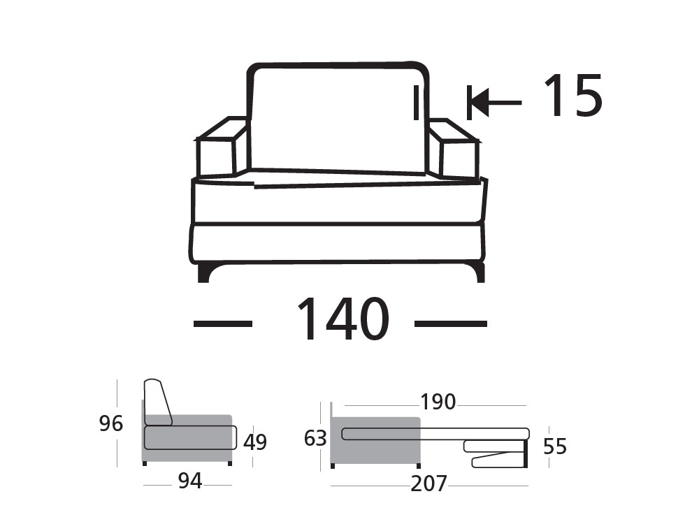 Sofá Cama Parma de Zarda - 4