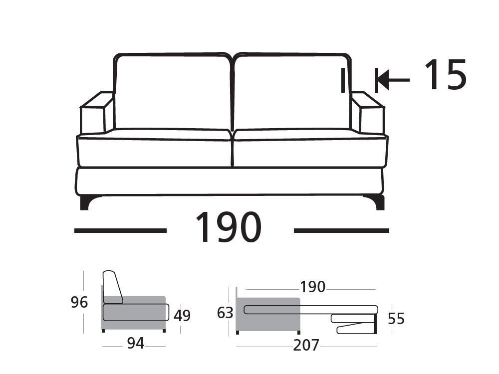 Sofá Cama Parma de Zarda - 6