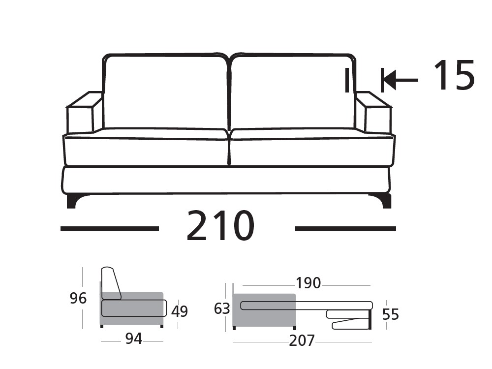Sofá Cama Parma de Zarda - 7