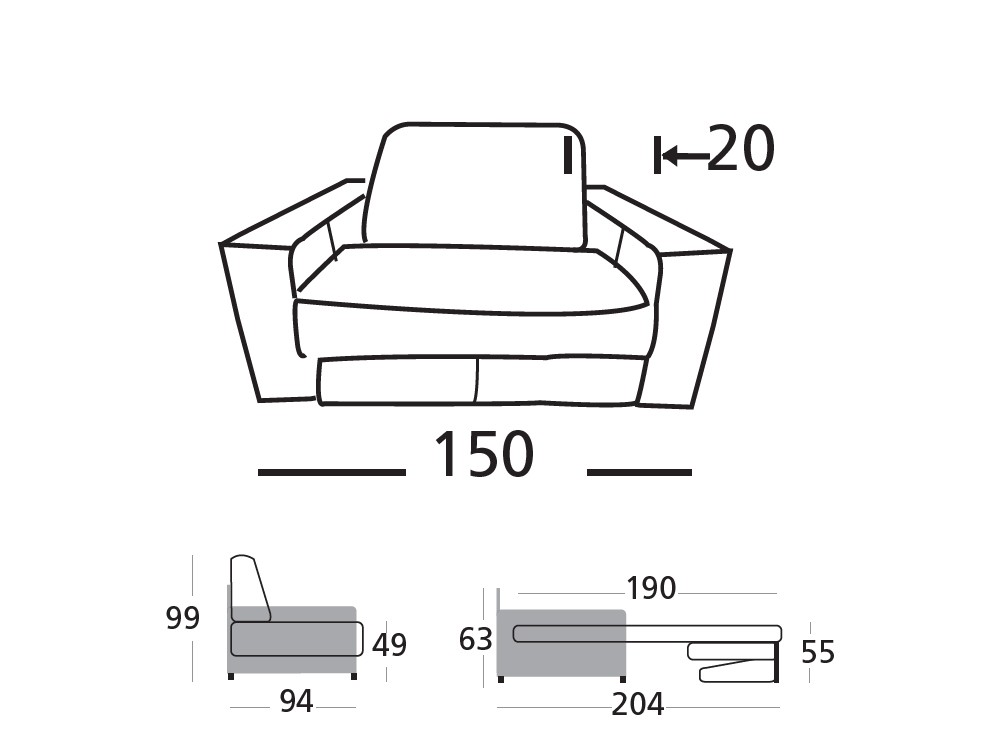 Sofá Cama Bari de Zardá - 3