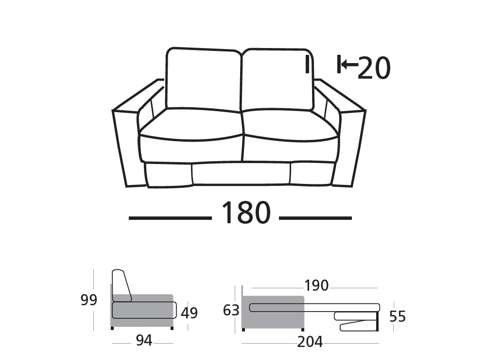 Sofá Cama Bari de Zardá - 4