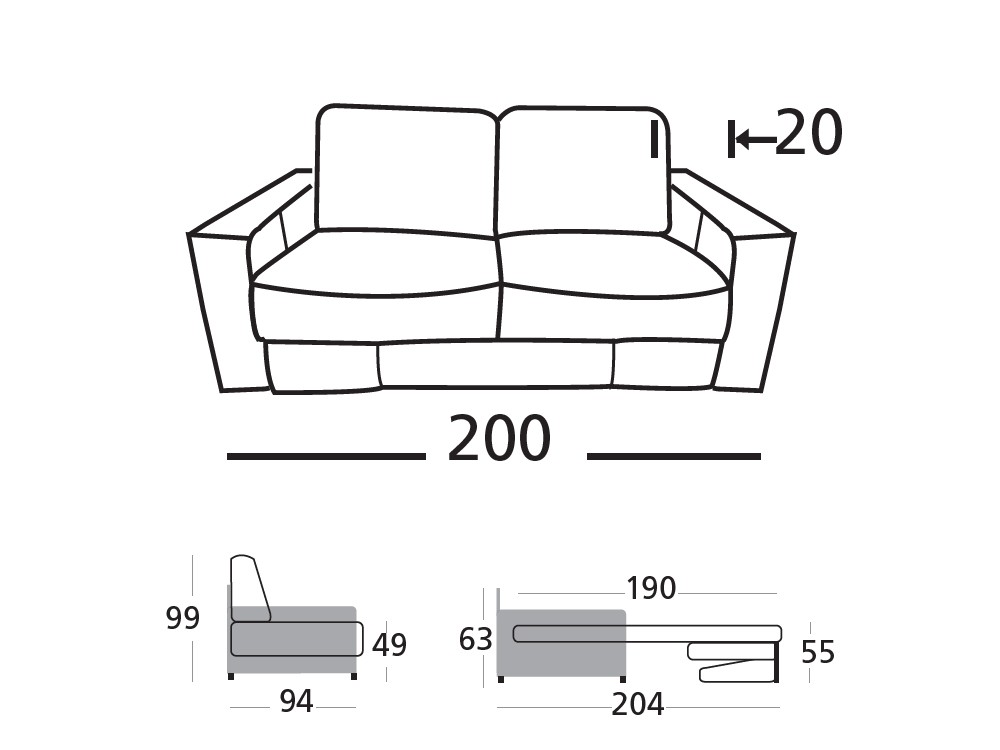 Sofá Cama Bari de Zardá - 5