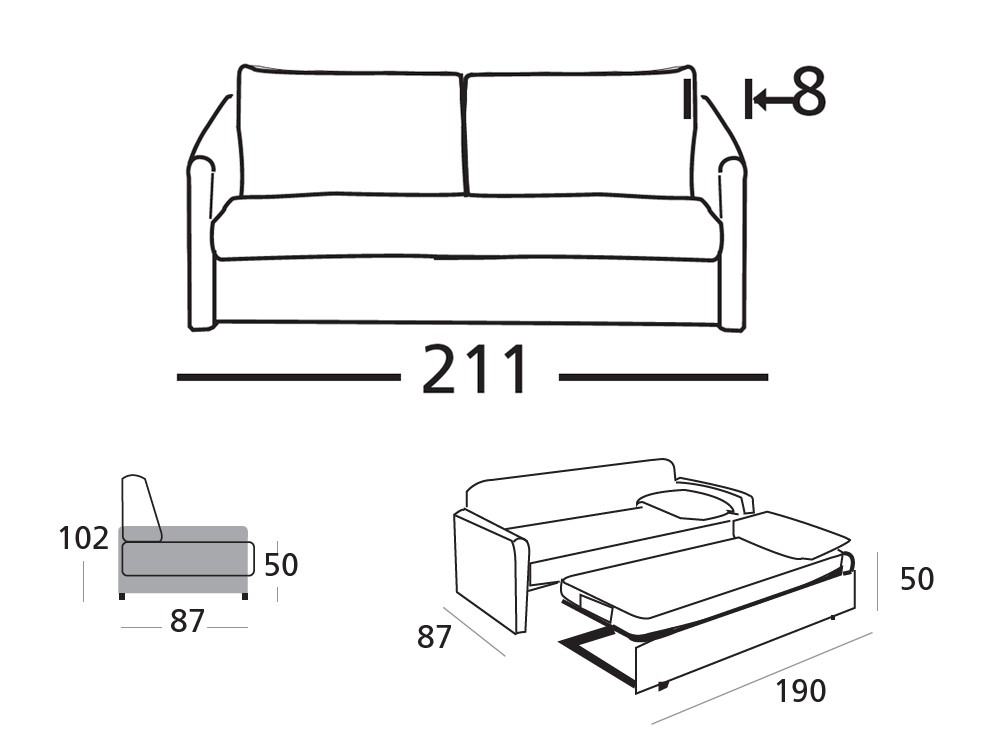 Sofá Cama Nido Lucca de Zardá - 3