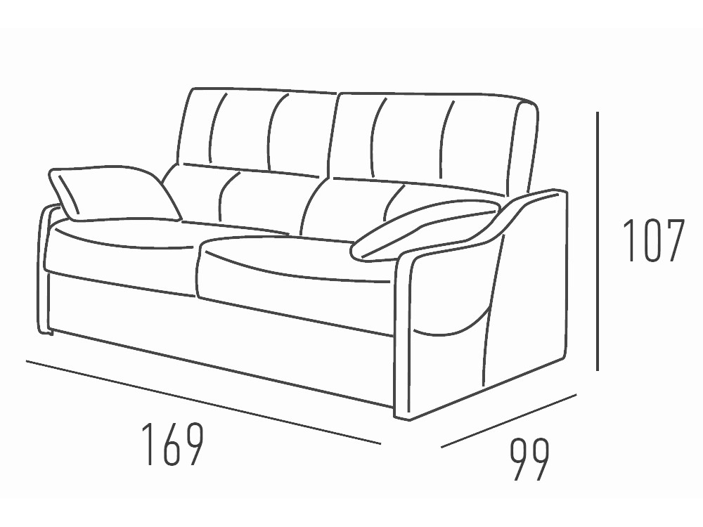 Sofá cama de ancho reducido Rhin Express de Mopal - 6