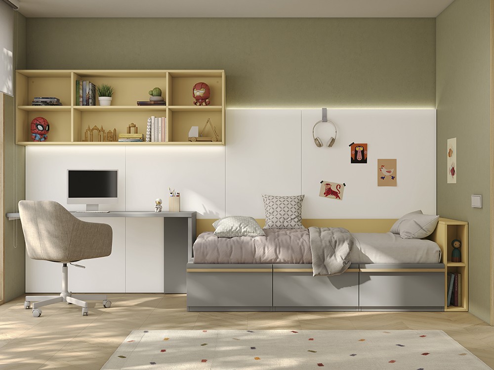 Cama con cajones y cabecero arcón Stay Young 01 de Antaix - 1