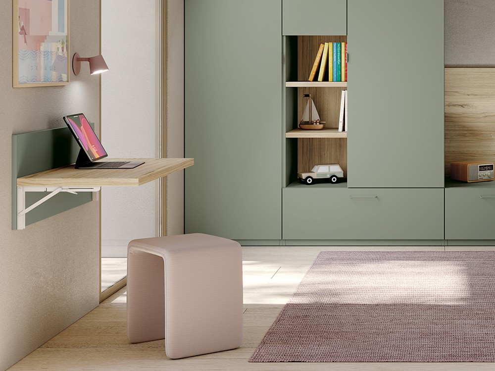 Dormitorio completo Stay Young 02 cama con cajones y armario de Antaix - 4