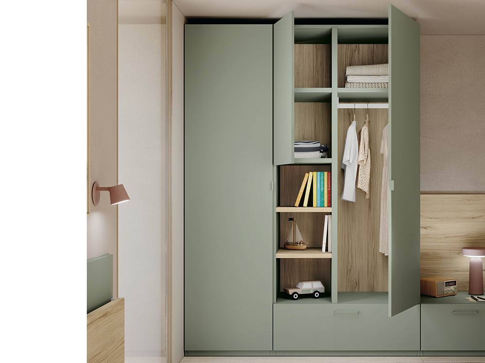 Dormitorio completo Stay Young 02 cama con cajones y armario de Antaix - 3