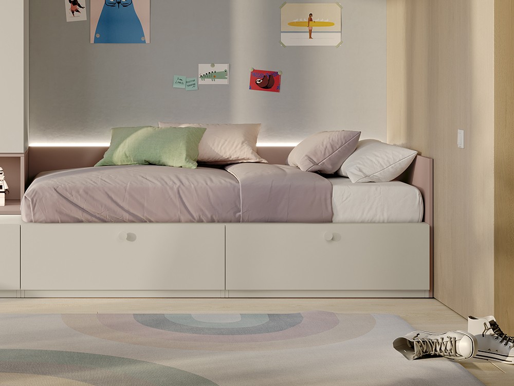 Cama con panel con luz led Stay Young 04 de Antaix - 2